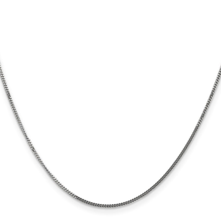14K White Gold 20 inch 1.4mm Curb with Spring Ring Clasp Pendant Chain