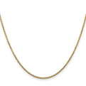 14K 24 inch 1.45mm Solid Diamond-cut Cable with Lobster Clasp Chain