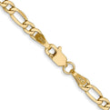 14K 24 inch 3.5mm Semi-Solid Figaro with Lobster Clasp Chain