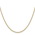 14K 18 inch 1.6mm Round Open Link Cable with Lobster Clasp Chain
