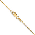 14K 16 inch 1.2mm Diamond-cut Beaded with Lobter Clasp Pendant Chain