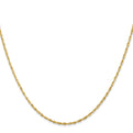 14K 20 inch 1.5mm Extra Light Diamond-cut Rope with Lobster Clasp Chain