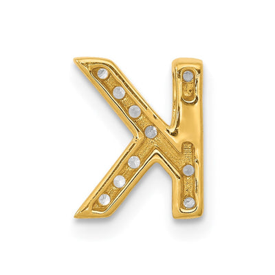 14K Diamond Letter K Initial Charm