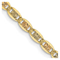 14K 24 inch 2.75mm Tri-color Pav��������� Valentino with Lobster Clasp Chain