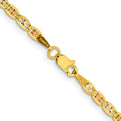 14K 24 inch 2.75mm Tri-color Pav��������� Valentino with Lobster Clasp Chain
