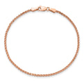14K Rose Gold 7 inch 1.7mm Diamond-cut Spiga with Lobster Clasp Bracelet