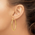 14K Polished 2.5mm Lightweight Tube Hoop Earrings