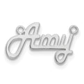 14K White Gold Polished Harlow Solid Font Underlined Name Plate