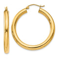 14k Polished 4mm Lightweight Tube Hoop Earrings