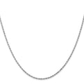 14K White Gold 18 inch 1.3mm Diamond-cut Machine Made Rope with Lobster Clasp Chain Chain