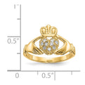 14ky 1/10ct AA Diamond Claddagh Ring