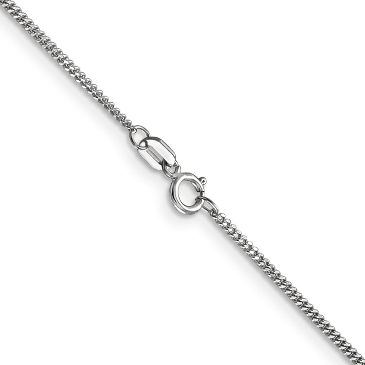 14K White Gold 18 inch 1.4mm Curb with Spring Ring Clasp Pendant Chain