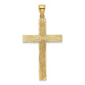 14k Polished and Textured Diamond-cut Latin Cross Pendant