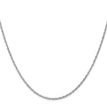 14K White Gold 18 inch 1.3mm Heavy Baby Rope with Lobster Clasp Chain