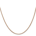 14K Rose Gold 18 inch 1mm Box Link with Lobster Clasp Chain