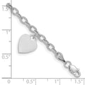 14k White Gold Dangle Heart Bracelet