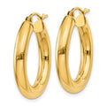 14k Polished 4mm Lightweight Tube Hoop Earrings