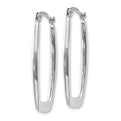 14k White Gold Polished 2.25mm Rectangle Hoop Earrings