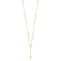 14K Tri-color Polished Faceted Beads Rosary Necklace