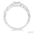 3/8 Ctw Round Shape Accentuated Shank Lovebright Diamond Cluster Ring in 14K White Gold