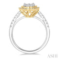1/2 ctw Star Shape Lovebright Round Cut Diamond Ring in 14K White and Yellow Gold