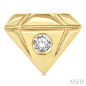 1/50 ctw Petite Diamond Shape Round Cut Diamond Fashion Stud Earring in 10K Yellow Gold