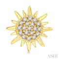 1/8 ctw Petite Sun Round Cut Diamond Fashion Stud Earring in 10K Yellow Gold