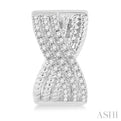 1/3 ctw Petite Wide Crisscross Rope and Round Cut Diamond Fashion Huggies in 14K White Gold