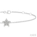 1/10 ctw Petite Star Round Cut Diamond Fashion Bracelet in 10K White Gold