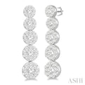 1 1/6 Ctw Lovebright Round Cut Diamond Earrings in 14K White Gold