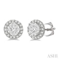1/3 Ctw Lovebright Round Cut Diamond Stud Earrings in 14K White Gold