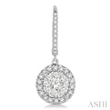 5/8 Ctw Round Cut Diamond Lovebright Earrings in 14K White Gold
