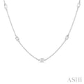1 Ctw Emerald Cut Diamond Fashion Necklace in 14K White Gold