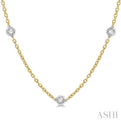 1 Ctw Round Cut Diamond Fashion Necklace in 14K Yellow and White Gold