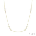 1 1/2 ctw Three Stone Bezel Set Round Cut Diamond Station Necklace in 14K Yellow Gold