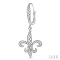 1/2 ctw Fleur De Lis Motif Round Cut Diamond Earring in 14K White Gold