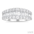 1 5/8 ctw Baguette and Round Cut Diamond Fashion Band in 14K White Gold