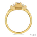 1/4 ctw Hexagon Shape Single Cut Diamond Fashion Ring in 14K Yellow Gold