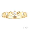 1/4 ctw Hexagon Shape Link Round Cut Diamond Fashion Ring in 14K Yellow Gold