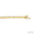 4 ctw Hexagon Motif Bezel Set Round Cut Diamond Tennis Bracelet in 14K Yellow Gold