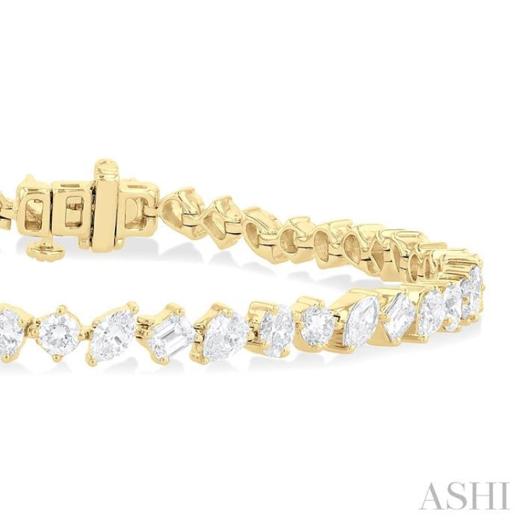 5 3/4 ctw Mixed Cut Diamond Fashion Bracelet in 14K Yellow Gold