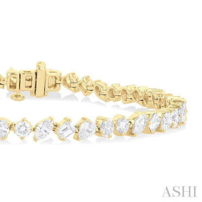 5 3/4 ctw Mixed Cut Diamond Fashion Bracelet in 14K Yellow Gold