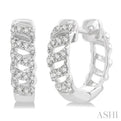 1/4 ctw Petite Open Swirl Round Cut Diamond Fashion Huggies in 10K White Gold