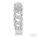 1/4 ctw Petite Open Swirl Round Cut Diamond Fashion Huggies in 10K White Gold