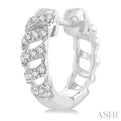 1/4 ctw Petite Open Swirl Round Cut Diamond Fashion Huggies in 10K White Gold