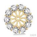 2 Ctw Round Cut Diamond Earring Jacket in 14K Yellow Gold