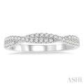 1/4 ctw Twisted Round Cut Diamond Wedding Band in 14K White Gold