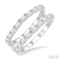 3/4 ctw Baguette Diamond Insert Ring in 14K White Gold
