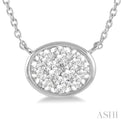 1/4 Ctw Oval Shape Lovebright Diamond Necklace in 14K White Gold