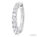 3/4 ctw Petite Graduated Round Cut Diamond Fashion Huggies in 14K White Gold
